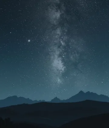 Starry sky over mountains